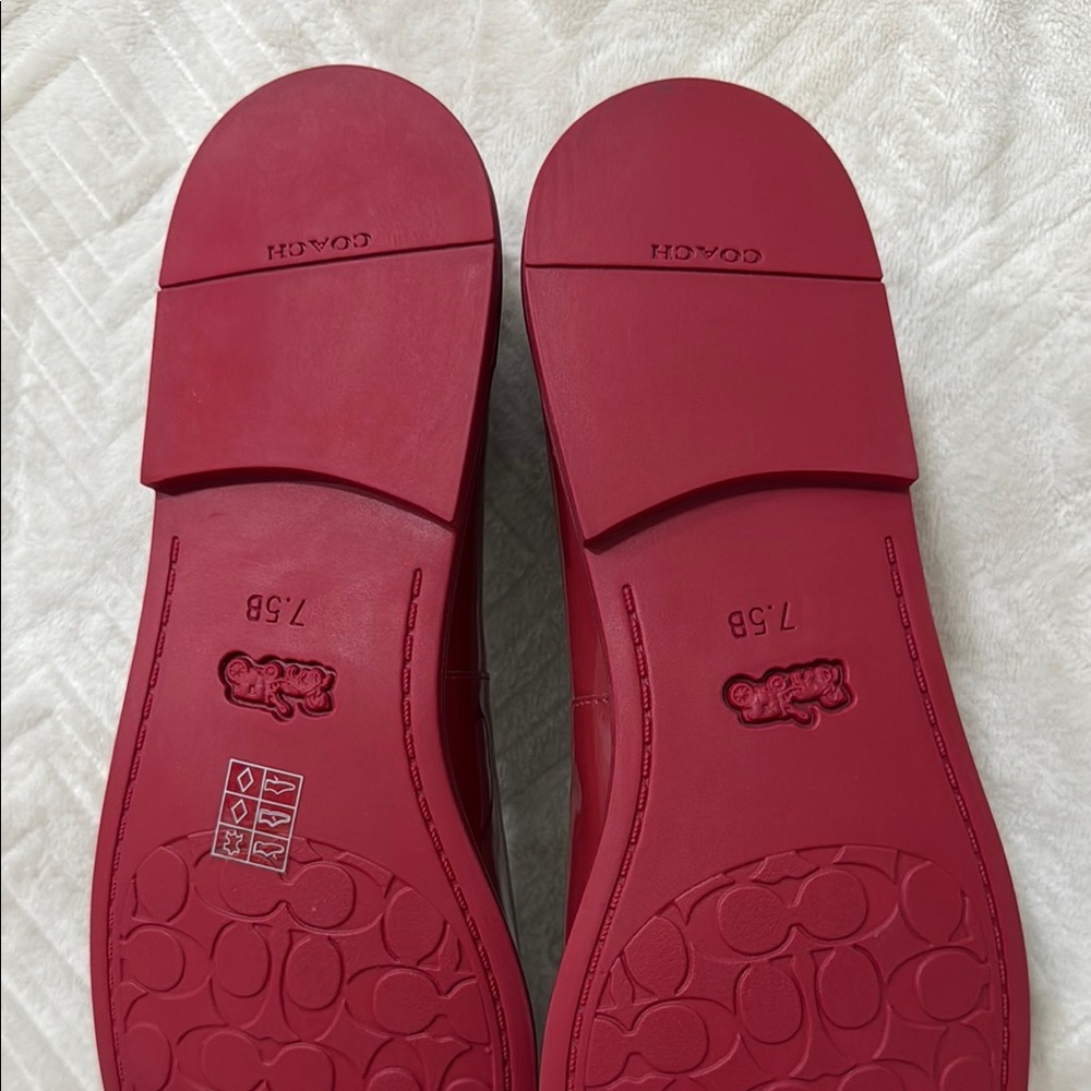 NWOT Coach Red Patent Leather Flats size 7.5B - Picture 7 of 9